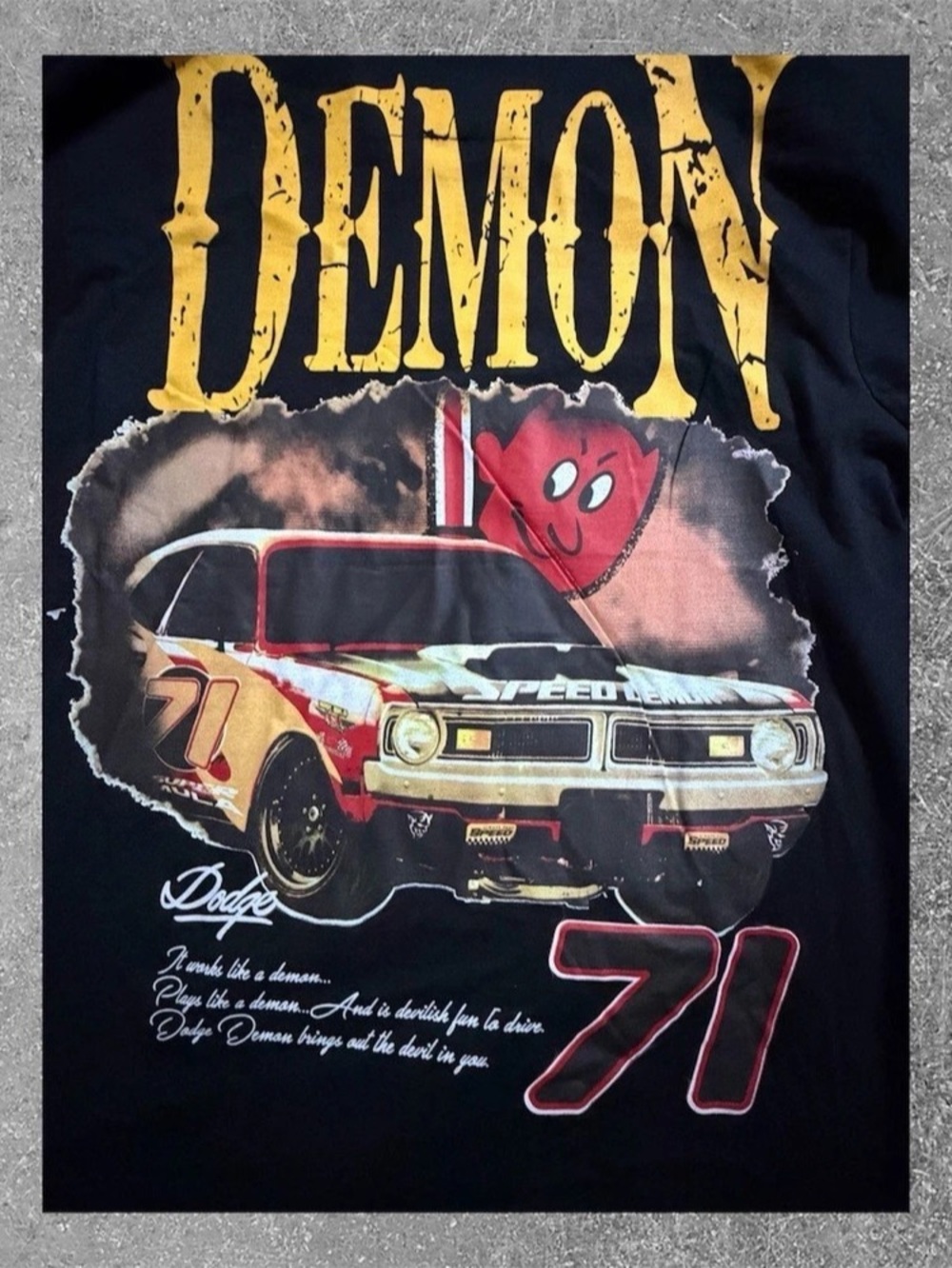 Reason Demon Dodge x Reason Graphic Short Sleeve Tee in Black Size Medium NWT